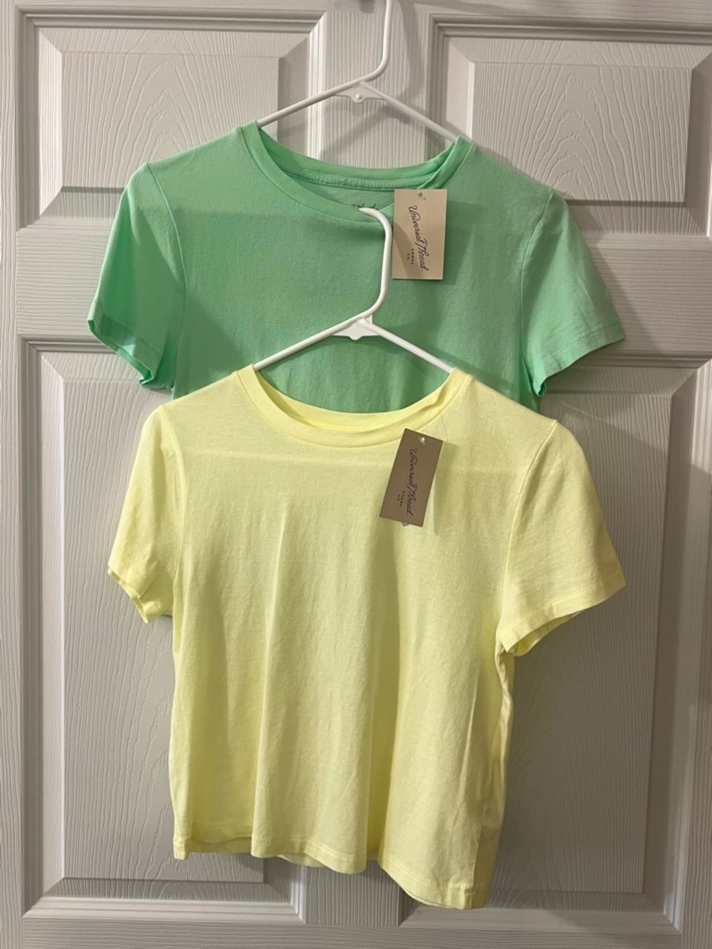 Set of (2) Short Sleeve Tees Mint Green & Butter Yellow NWT - Picture 2 of 4